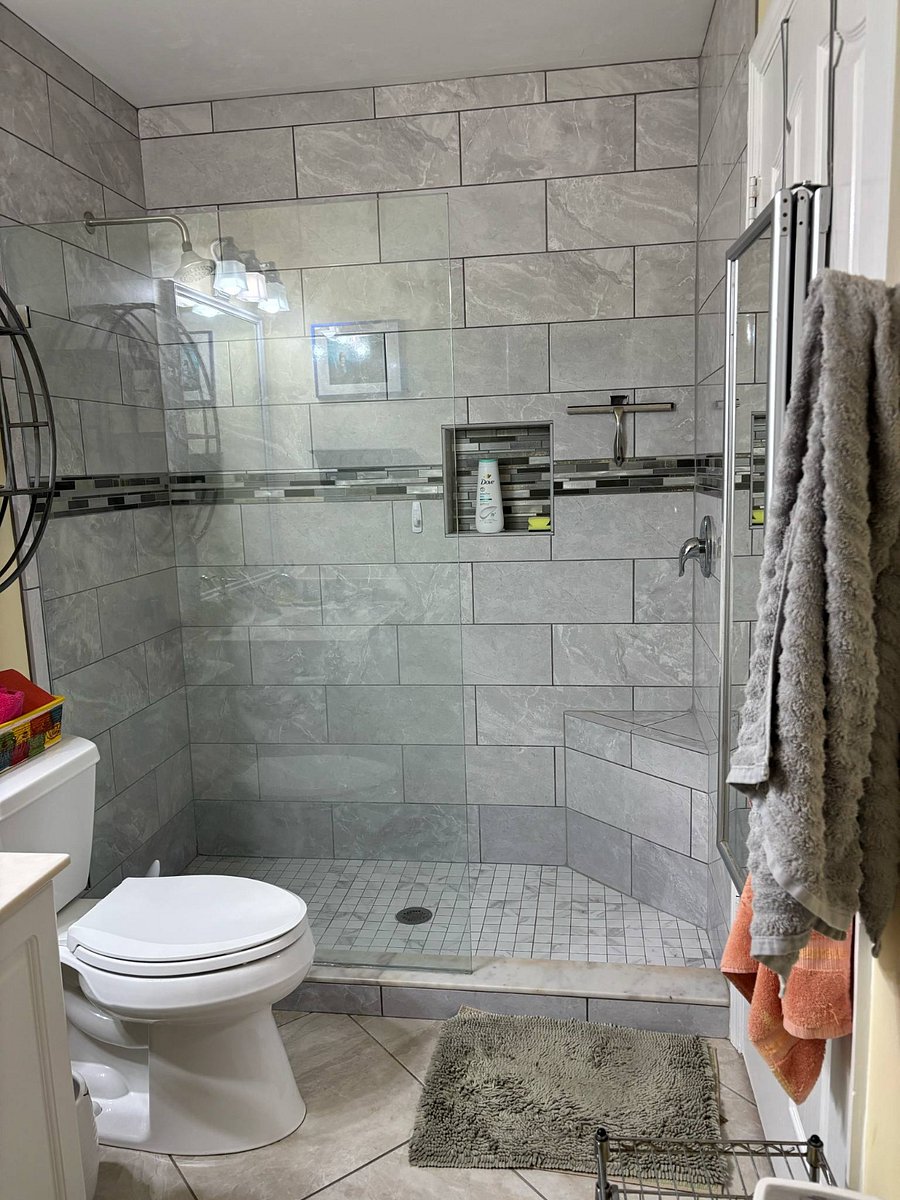 Attached bathroom shower