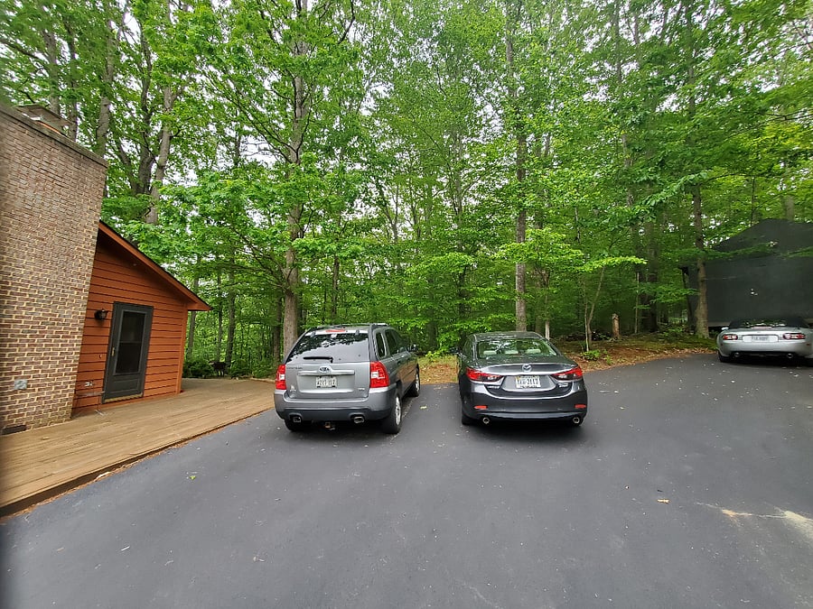Plenty of parking at the top of the driveway.