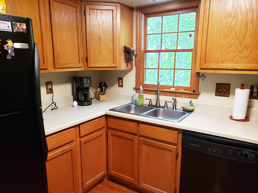 Close-up of kitchen.