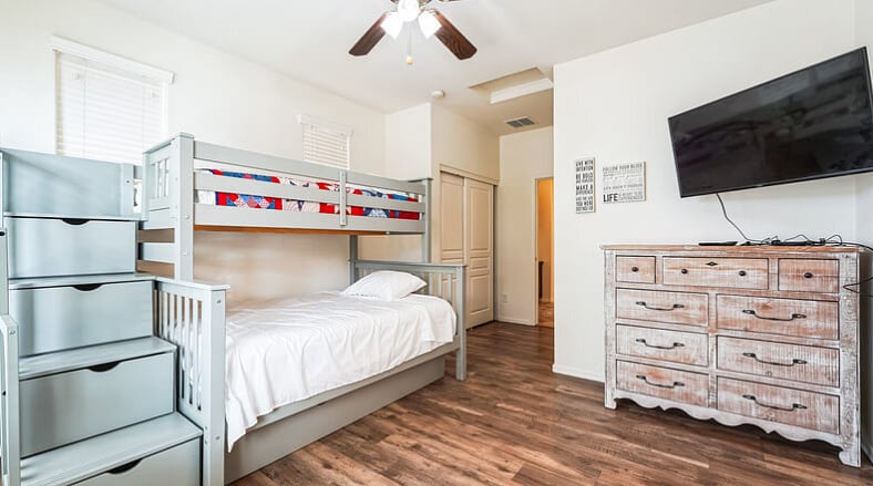 Bedroom 4 - bunk with twin, twin trundle and full.