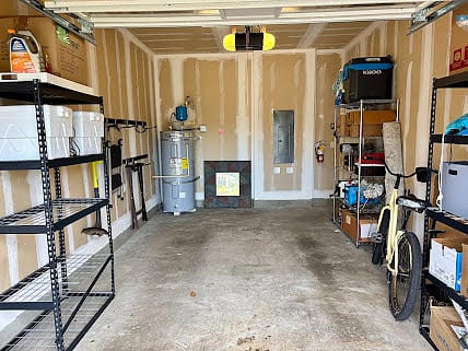 1 Car Garage with storage shelving