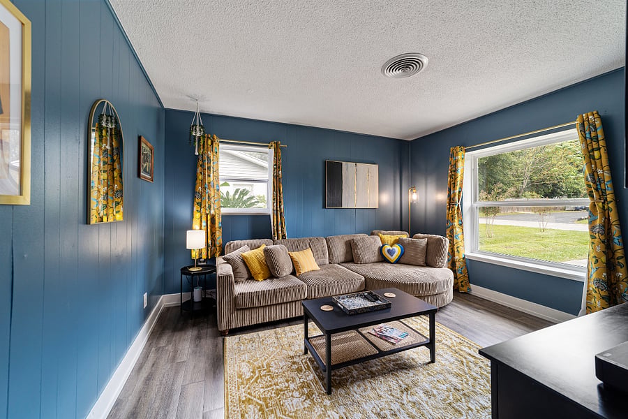 Living area with smart tv