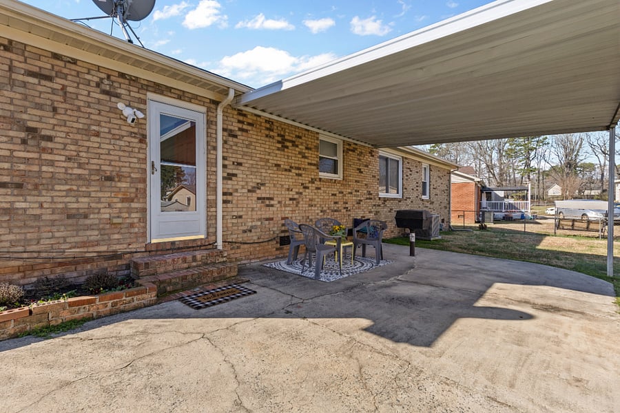 **Covered Patio & Seating
**In-ground Charcoal Grill