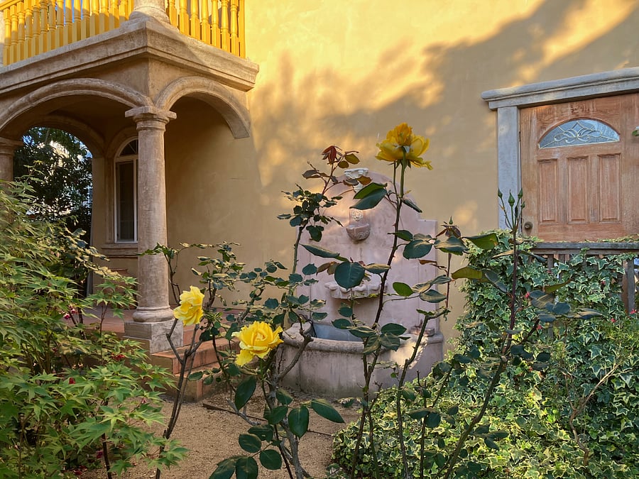 View from front porch, main house facade