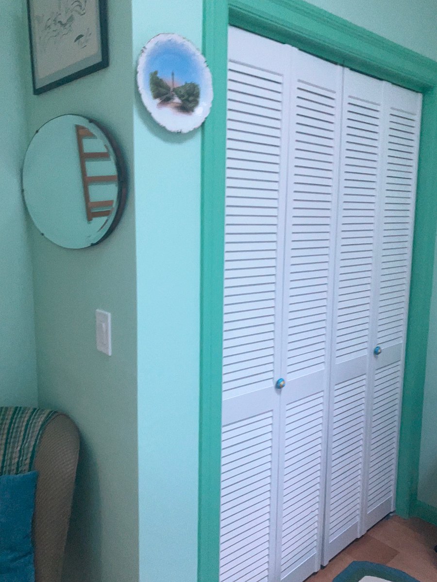 Ample closet with many hangers and shoe hanger