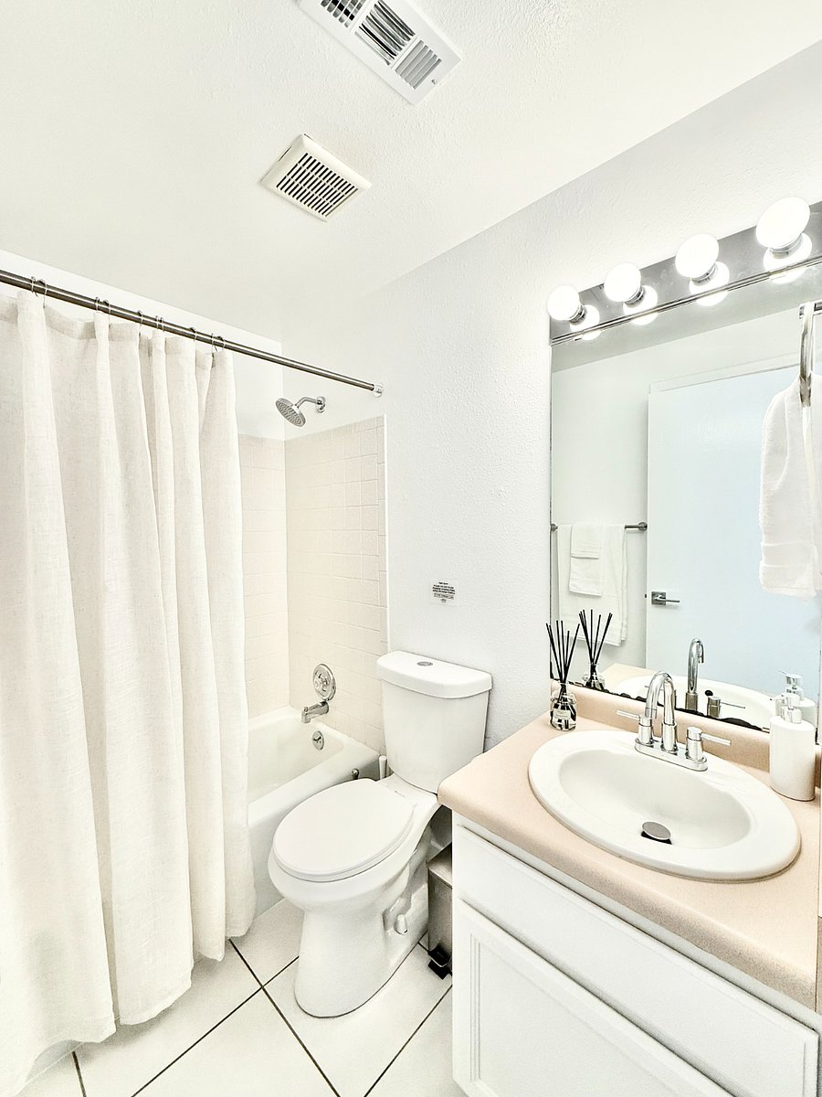 Full bathroom with tub.