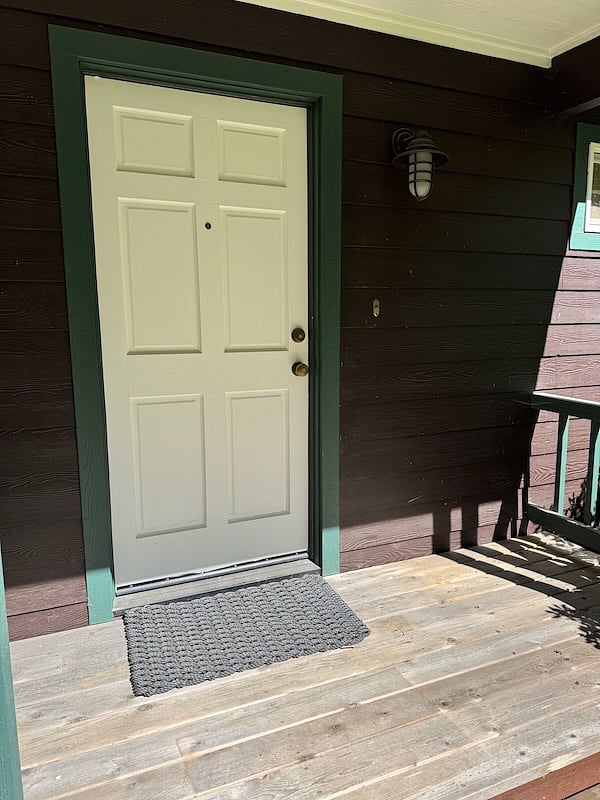 Front Door with porch light
