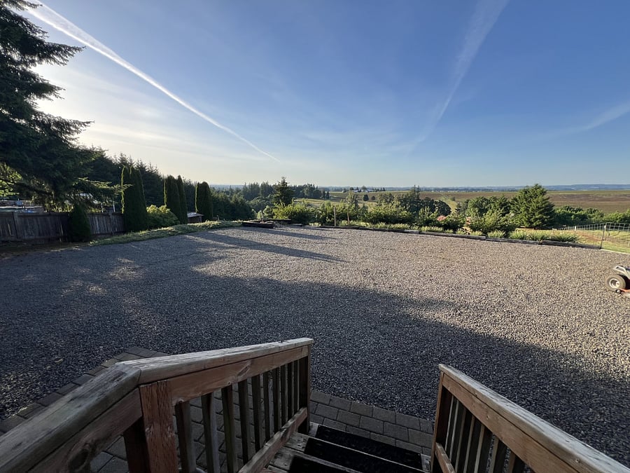 Area outside front porch - parking.