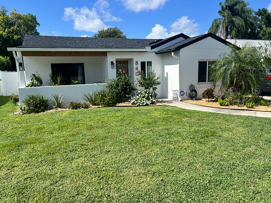 Completely remodeled inside and out with a creamy and bright, white stucco finish. Curb appeal for sure! 