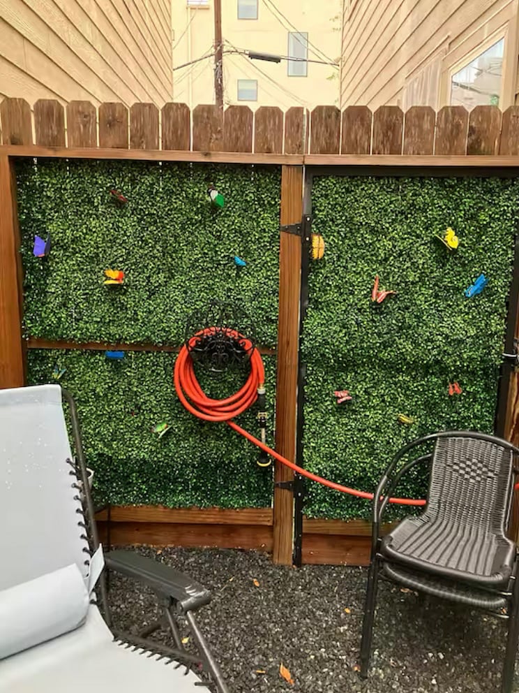 Butterfly wall on back patio