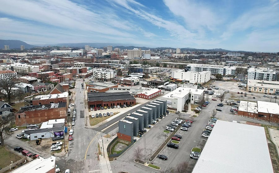Aerial view, surrounding area