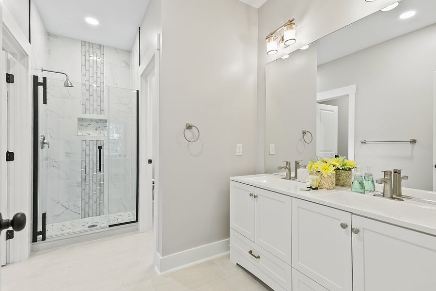 Getting ready just got easier with two sinks and one stylish space.