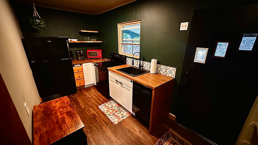 Kitchen - Microwave, Fridge, Freezer, Dishwasher, & Coffee Maker. 