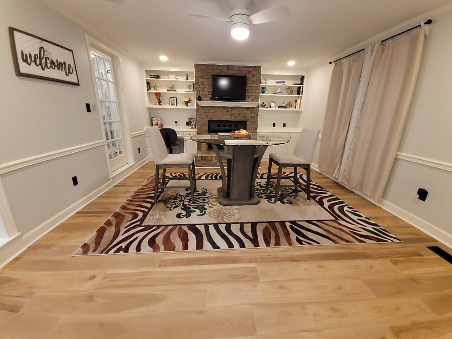 side view of den area
