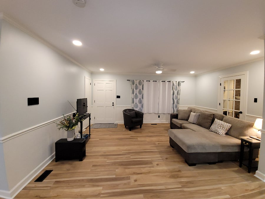 Side view of living room