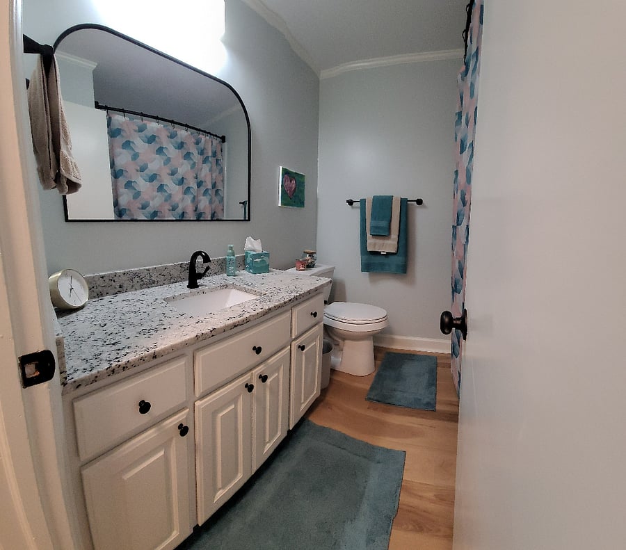 1st Bathroom with vanity shower/bath comb
