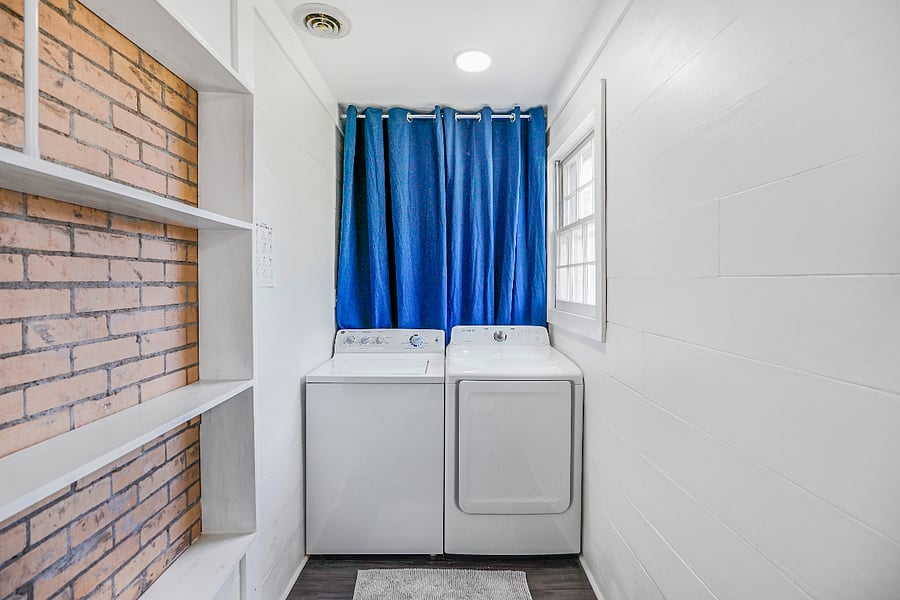 Laundry room off of living room