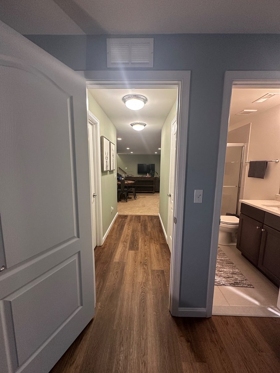 Hallway from back bedroom to living area