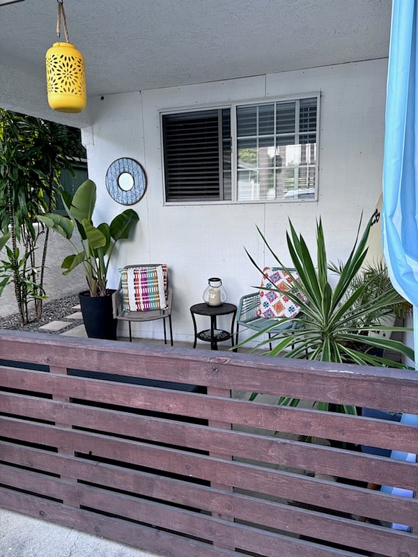 Beachy front porch for relaxing with your favorite beverage