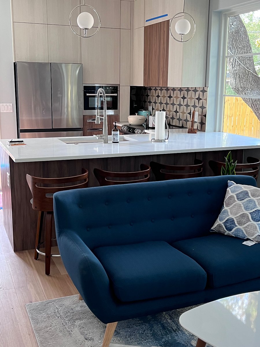 View from living room to the kitchen