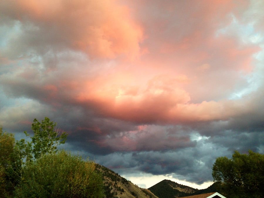 Sunset on the back porch.