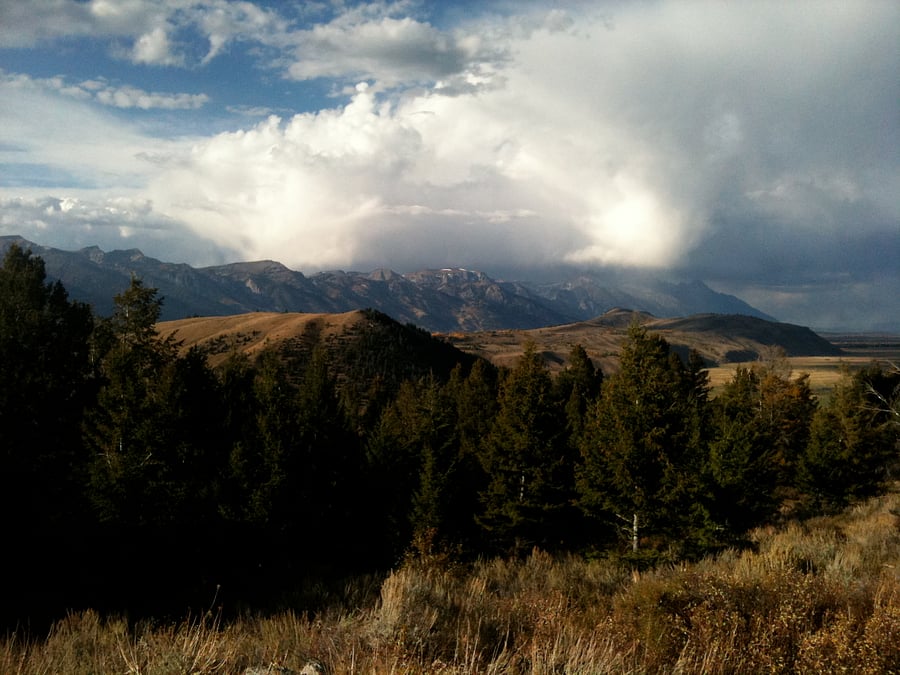 The view looking north on top of High School Ridge. This is a short walk from the house.