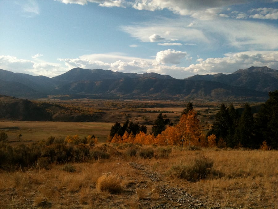A short hike out the back and up High School Butte looking towards Teton Pass.