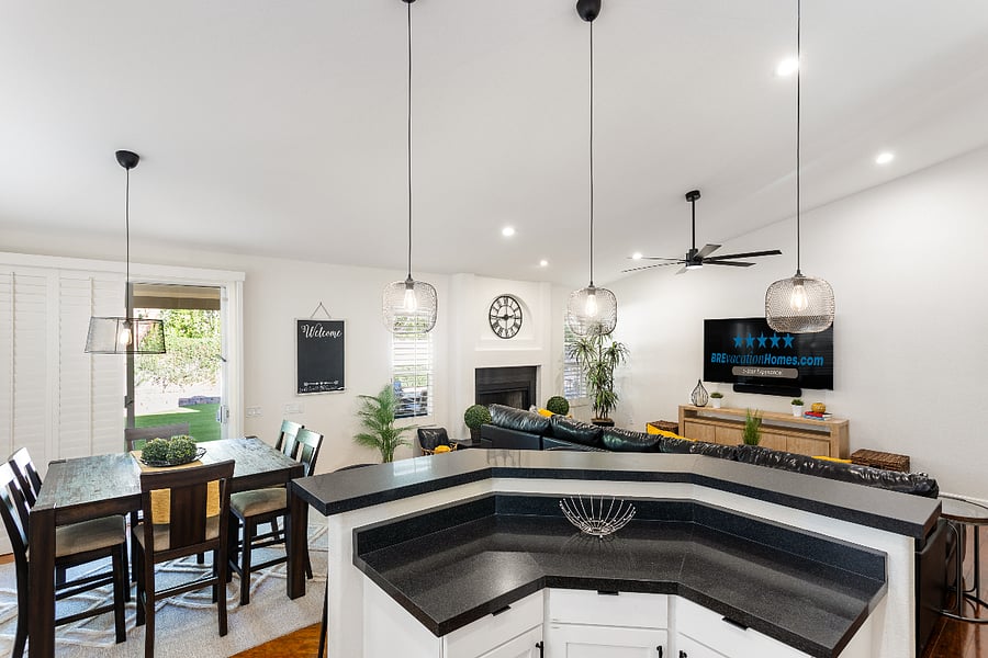 Kitchen Opens to Family Room