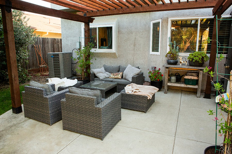 Relaxing covered outdoor area