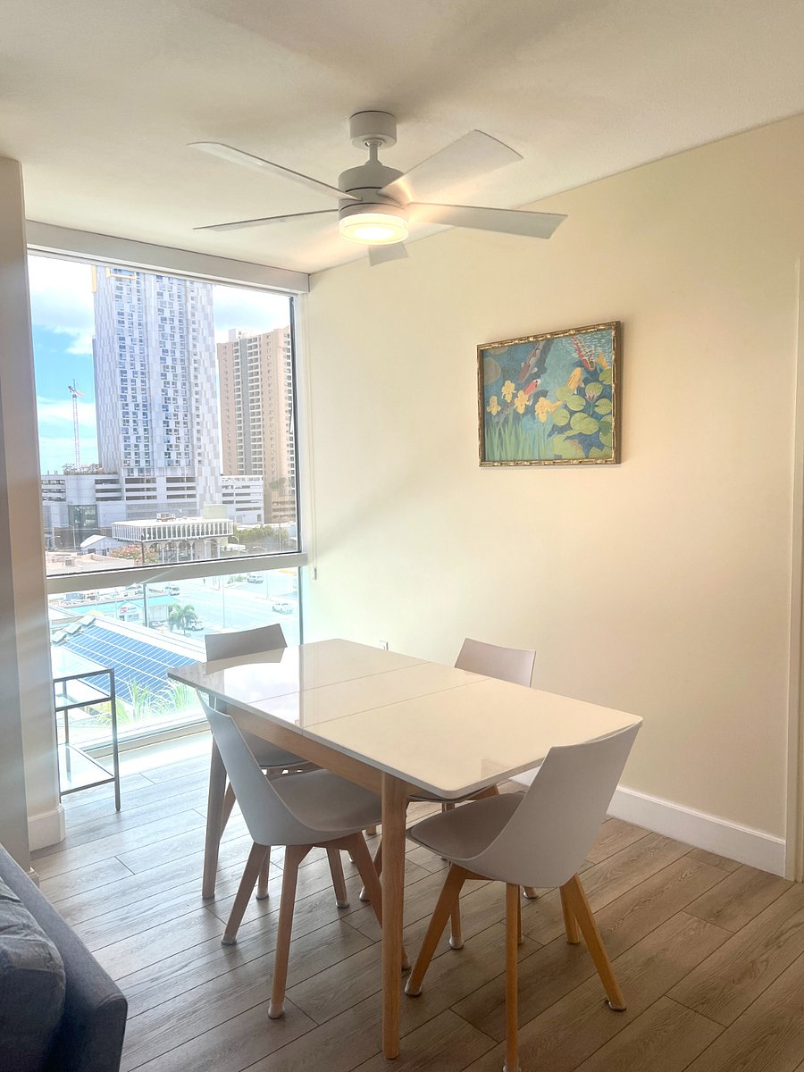 Dining room has an expandable table