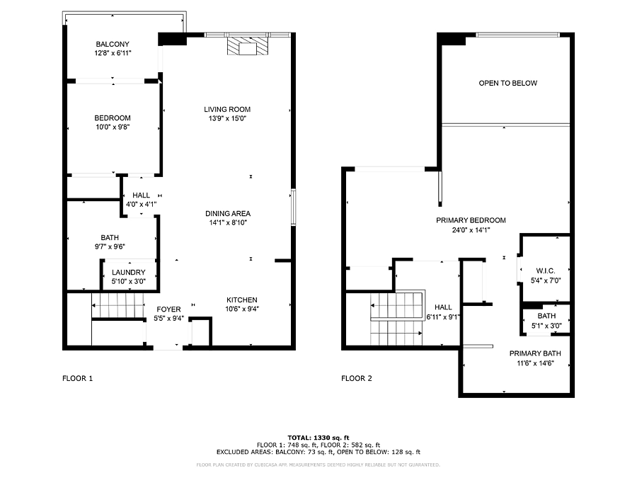 Unit 609,Floor Plan for 1st & 2nd( 6th & 7th Floor inside Building B)