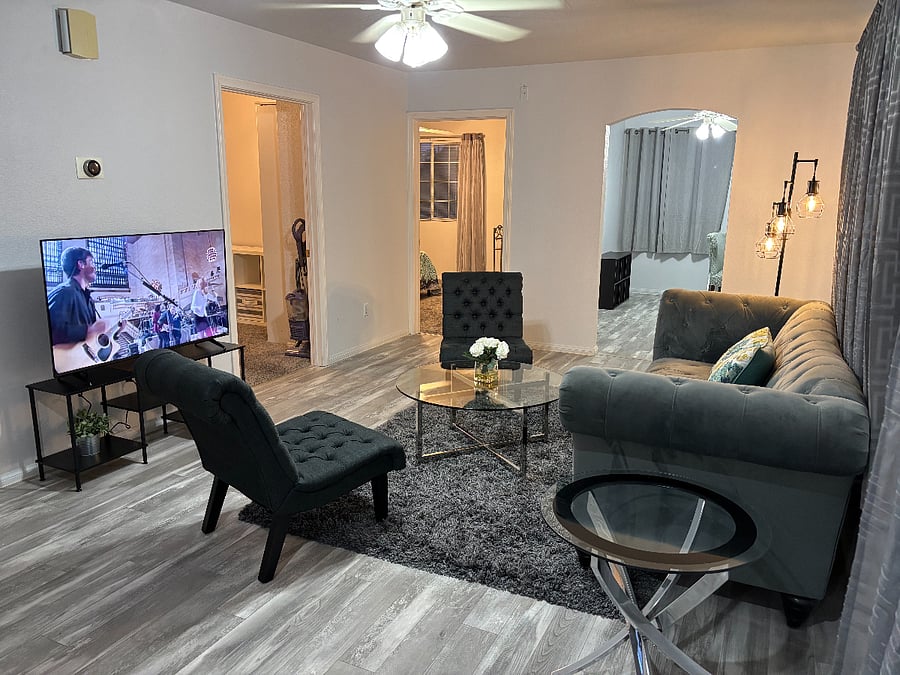 Living Room looking towards office and Master