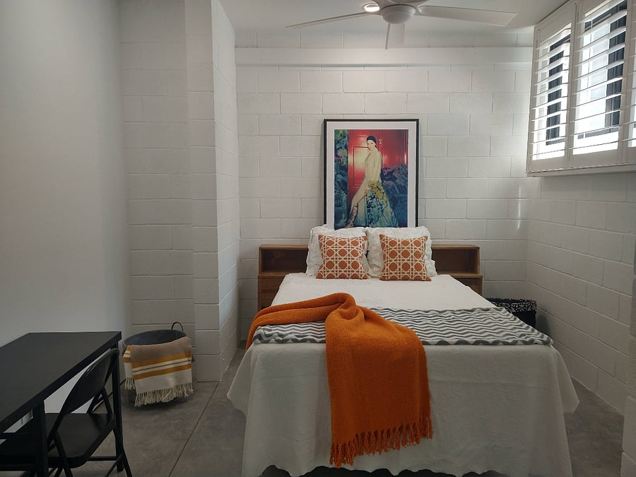 Bedroom Viewed from Bathroom Door