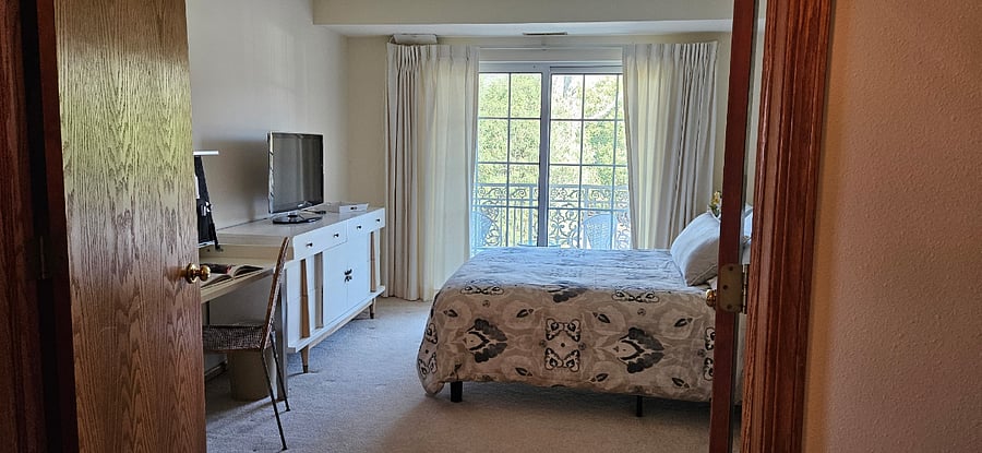 Multi-drawer dresser and 2 small closets provide substantial storage. Also included, a TV with HD Antenna & Roku device.