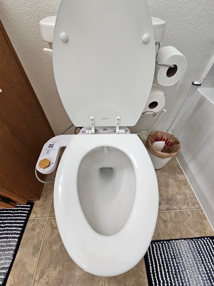 Newly installed bidet, with self-washing capability.