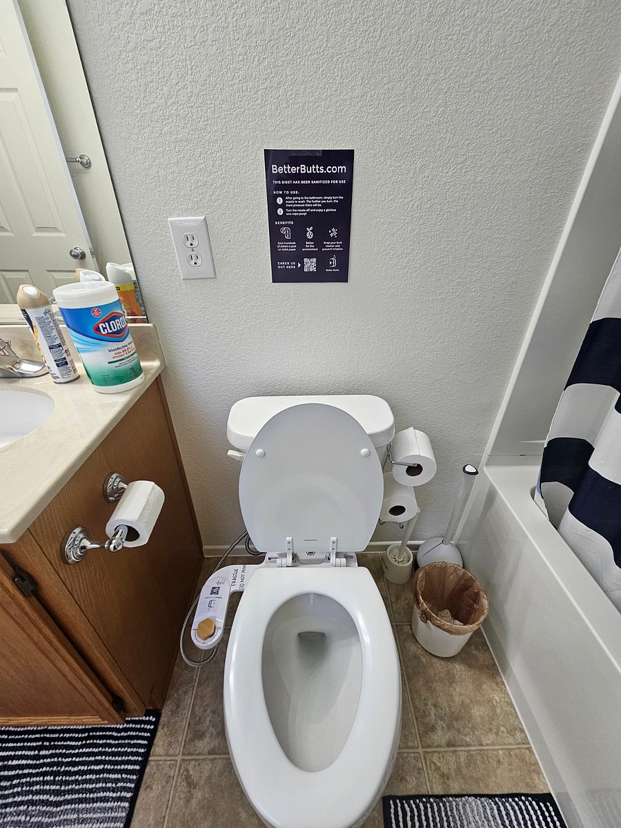 Newly installed bidet, with self-washing capability.