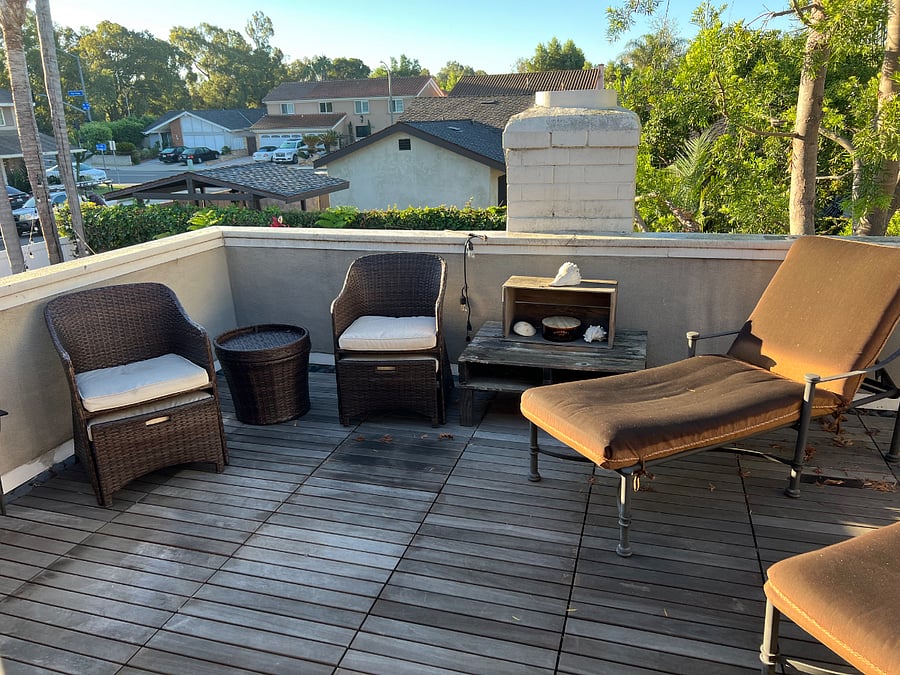 coffee on the upper deck patio off of the Master bedroom retreat
