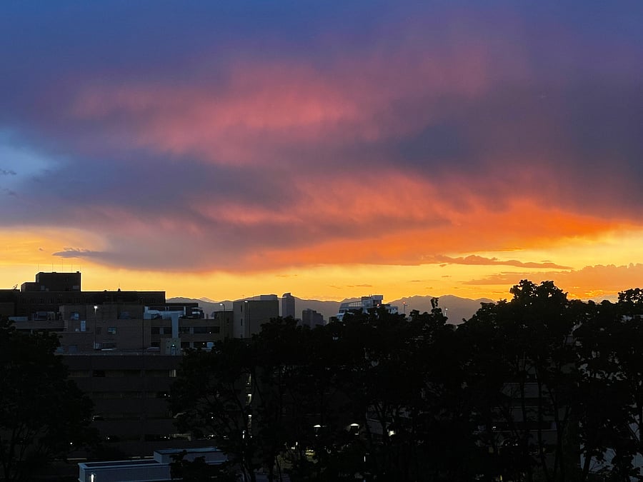 The mountain & sunset view from the balcony.