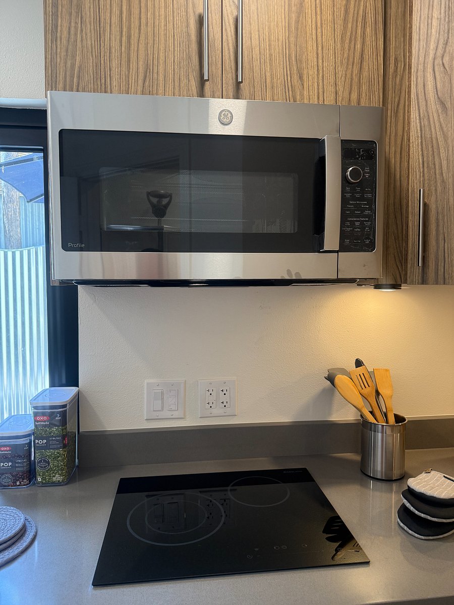 Microwave and convection oven.