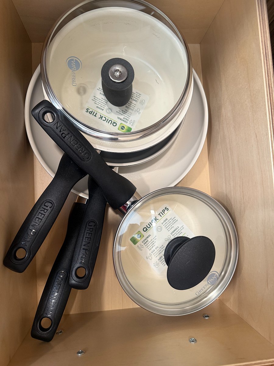 Non-toxic ceramic GreenPans for cooking.