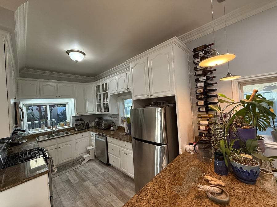 Kitchen includes Gas range and oven, breville espresso machine, ninja blender and coffee maker