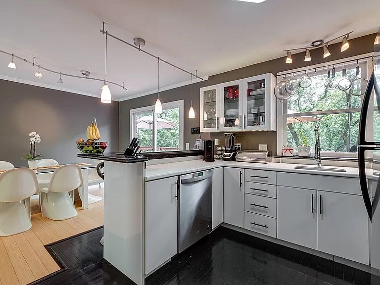Kitchen & dining area, plus a few out the sliding glass door to the deck.