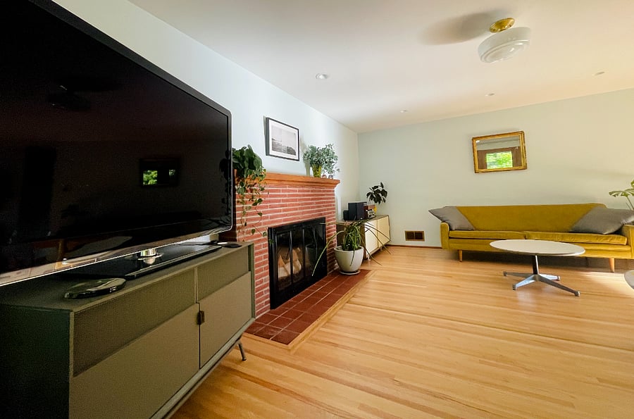 Living Room 62 inch TV with Apple TV