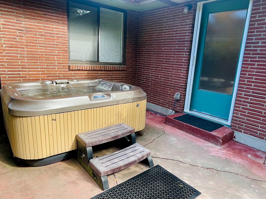 Private Optional Hot Tub Looking Back at Outside Entrance to Master Bathroom