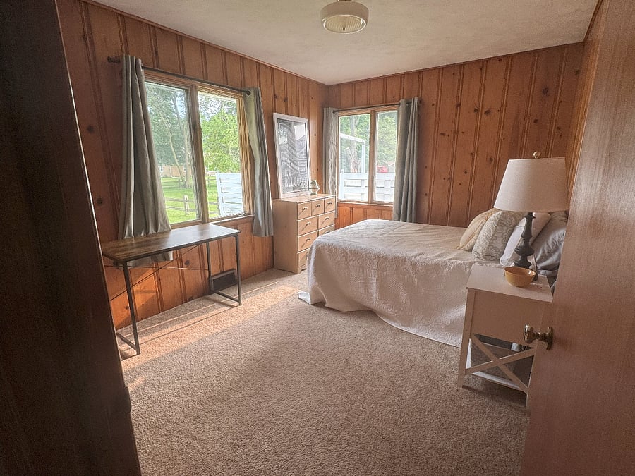 Lots of natural light with desk optional. Plenty of space and storage.