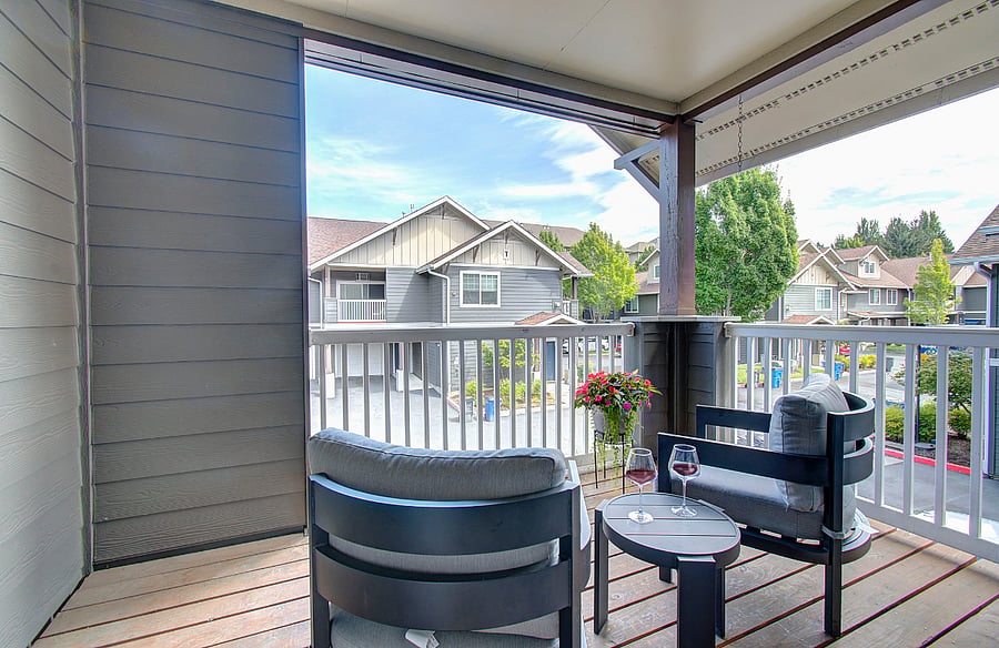 Spacious attached balcony