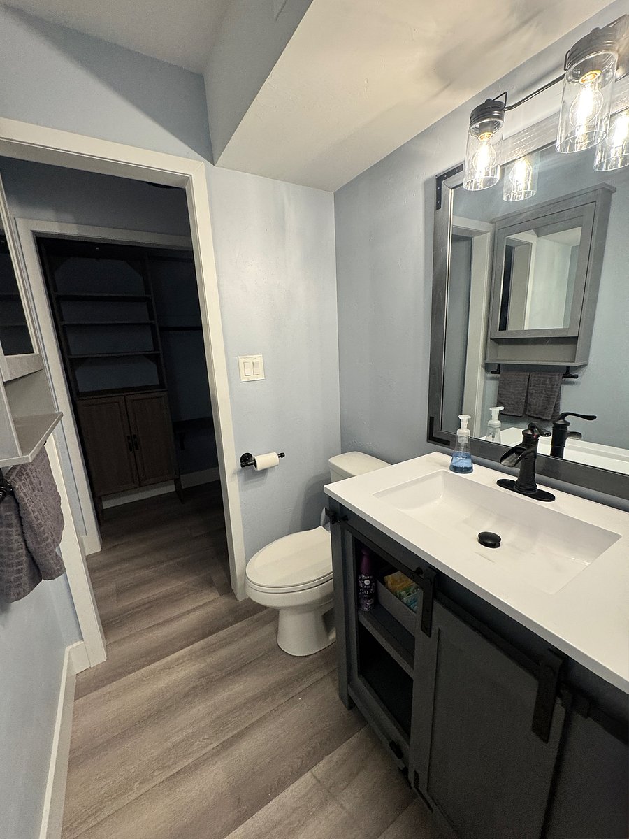 Attached private half bathroom