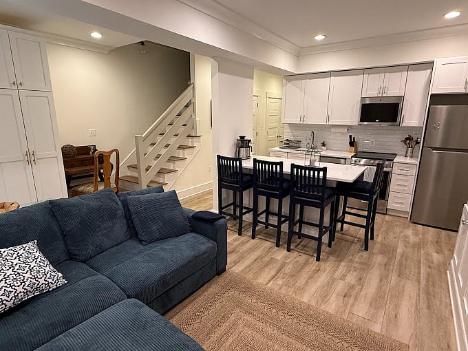 New kitchen in open-concept area.