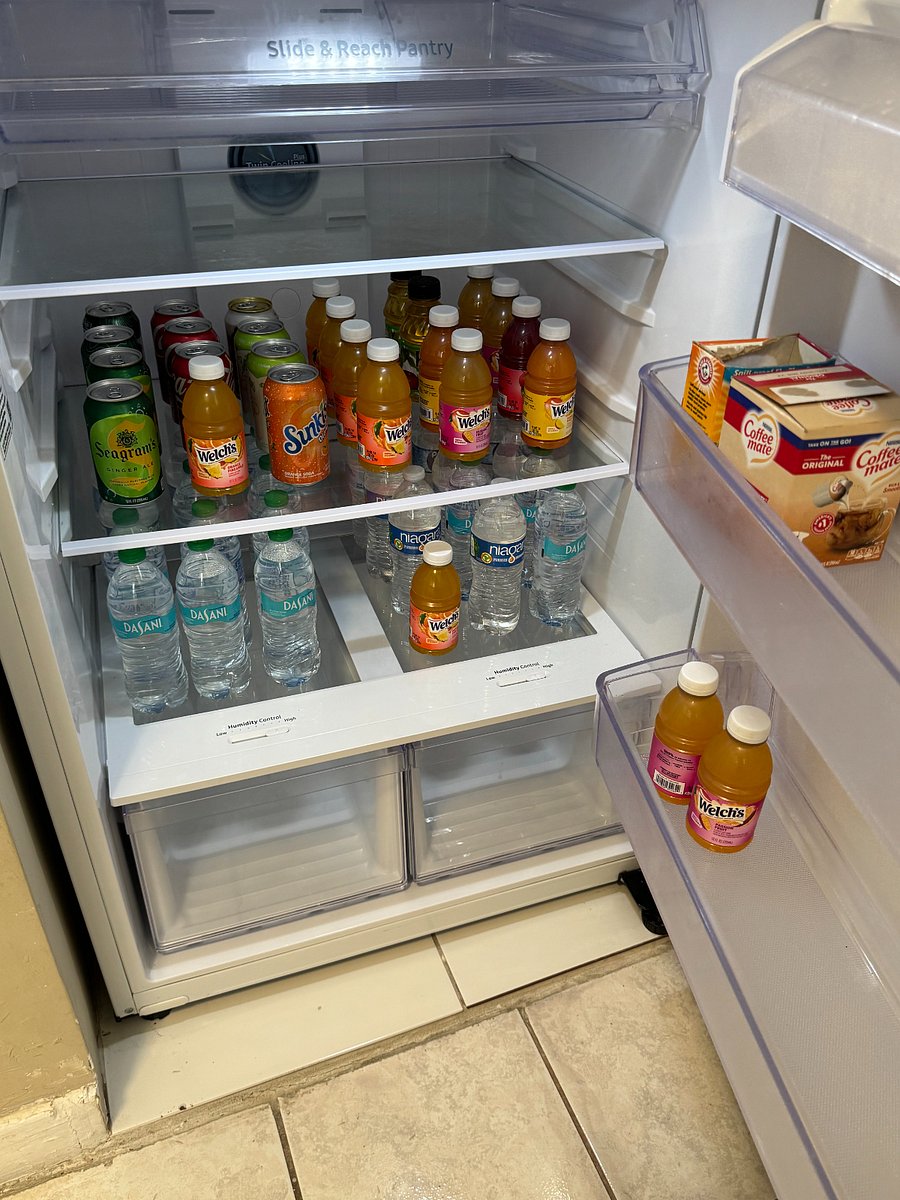 Complimentary sodas, juices, water, coffee and tea