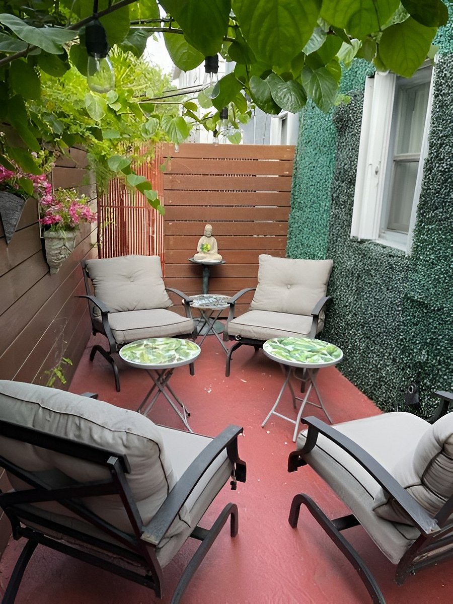 Outdoor patio: private, just steps from kitchen.